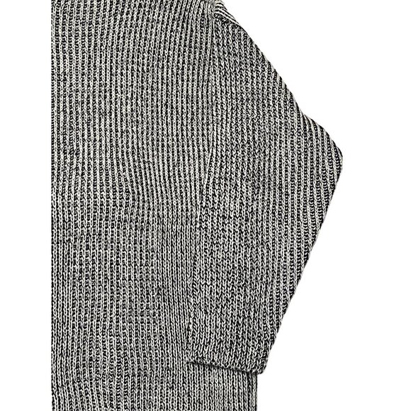 Chunky Knit Turtleneck Sweater By Together! Size L Black & White Wool Blend Cozy - Picture 5 of 15